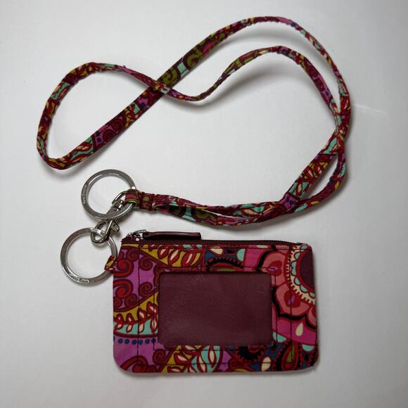 Vera Bradley Zip ID Case & Lanyard Resort Medallion Print - Picture 1 of 3